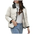 thumbnail image 4 of DYTTDG Women's Outdoor Warm Jacket Casual Trendy Button Pocket Short Coat Hoodless Jacket Great Gifts for Less, 4 of 6