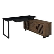 Pemberly Row 60-inch L-Shape Engineered Wood Office Computer Desk in Walnut