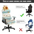 thumbnail image 6 of SCRAWLGOD Daisy Sunflower Wood Grain Blue Beige Set of 4 Gaming Chair Slipcovers Stretch Gaming Chair Cover Set Universal Rotating Armchair Covers with Armrest Covers, 6 of 7