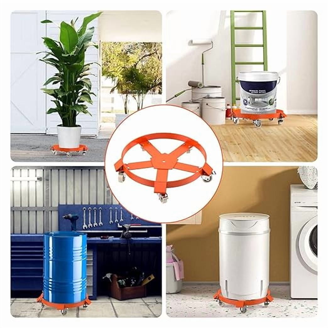 55 Gallon Drum Dolly, Heavy Duty 1250LBS Load Capacity Drum Cart, Non Tipping Hand Truck with 5 Swivel Casters Wheel for Warehouse Drum Handling, Carry Potted (2 Pack)