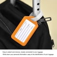 thumbnail image 6 of Uxcell 8.7x5cm Baggage Suitcase Labels Luggage Tag Holders, Orange 5 Pack, 6 of 6
