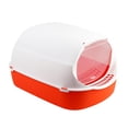 thumbnail image 4 of Cat Litter Box with Lid Litter Pan with Door Practical Easy to Install for Small Orange, 4 of 9