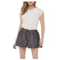 thumbnail image 2 of Ahuyic Solid Color Elastic Waist Button Girls Shorts Kids Casual Summer Bottoms 3-14Y, 2 of 5