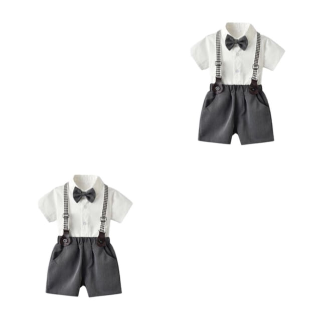 Minnieouse Camisa de manga corta de verano para niños, conjunto de pantalones, fiesta, banquete, boda, pajarita para niños, ropa, pantalones Type8 NO8