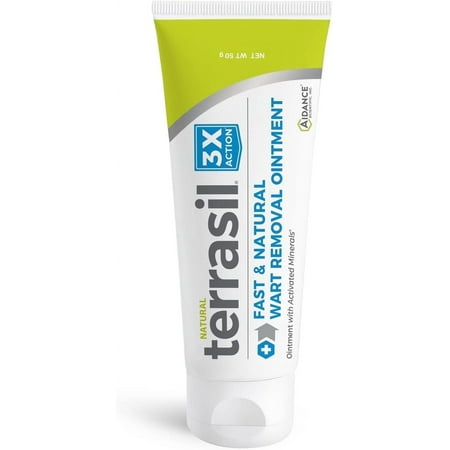 Terrasil Wart Relief Ointment, All-Natural, Acid-Free with No Burning or Freezing, Safe for All Types of Warts (50gm Tube)
