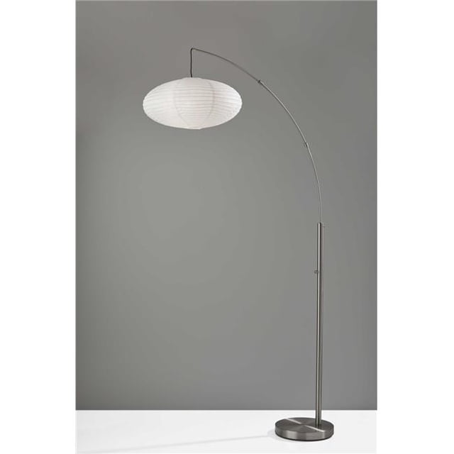 Lampe à Arc en Métal Brossé , 20 x 42 x 80 Po.