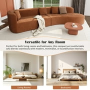 Harper & Bright Designs Modern Curved Floor Sofa Set, Modular Sectional Sponge Couch for Living Room, 2 PC Free Combination No Assembly Foam-Filled Sofa, Orange