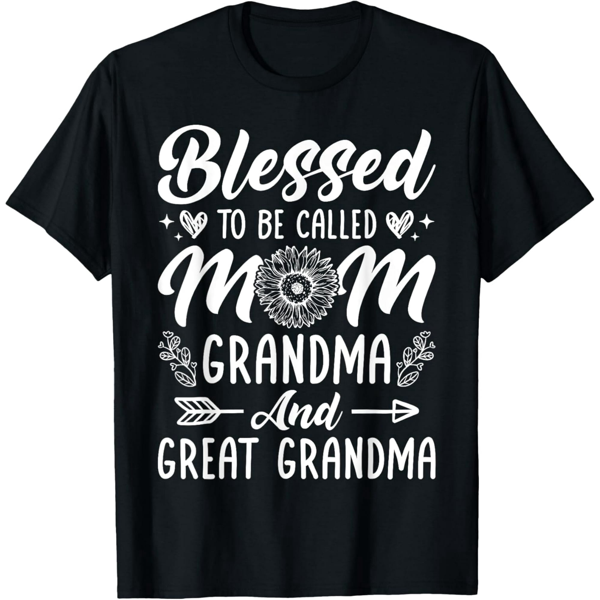 Blessed Mom Grandma Great Grandma Women 100% Cotton Graphic Tee