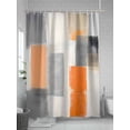 thumbnail image 5 of Abstract Color Block Shower Curtain Set ，Waterproof Fabric Shower Curtains Grey Orange Impressionist Modern Shower Curtains for Bathroom,Bathroom Decor 72"x72", 5 of 6