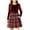 Wine, variant on CYRBOKO Girls Holiday Velvet Dresses, Patchwork Seasonal Plaid Long Sleeve Dresses with Pockets & Bow Wine Size 10-12 T
