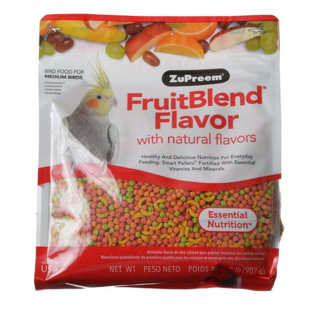 ZuPreem FruitBlend Flavor Bird Food for Medium Birds 2 lbs