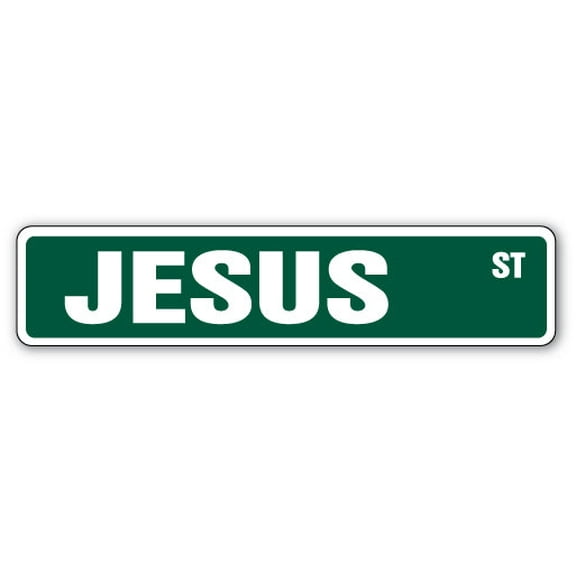 JESUS Street Sign Childrens Name Room Sign | Indoor/Outdoor | 18" Wide