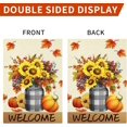 thumbnail image 6 of Fall Floral Garden Flag Double Sided, Pumpkins Maple Leaves Fall Flag Autumn Thanksgiving Seasonal Yard Flag Outdoor Decoration 12x18 Inch, 6 of 6
