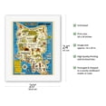 thumbnail image 2 of Oahu Hawaii Mem-O-Map - World War II Military Souvenir Map - Vintage Pictorial Map by John G. Drury c.1946 - Fine Art Rolled Canvas Print 16in x 20in, 2 of 4