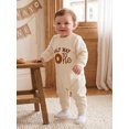 thumbnail image 4 of RUINIXCW Half Way to One Clothes Baby Boy Girl Half Birthday Outfit Infant Boy Girl Fall Winter Clothes Letter Embroidery Romper One Piece Jumpsuit, 4 of 9