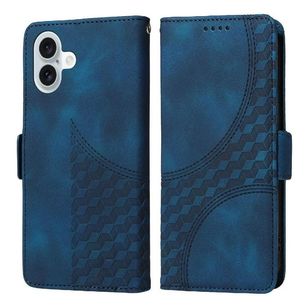 Funda GANGXUN para iPhone 16 Plus con diseño acolchado elegante, cuero PU, protección total y ajuste preciso