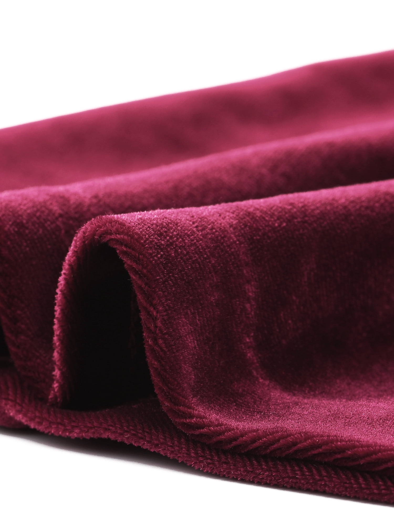 DARING DIVA Women's Retro Velvet V Neck Long Sleeve Button Down Shirt M Burgundy