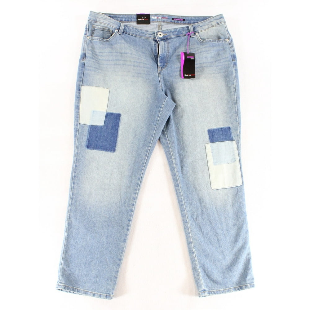 Style & Co. Style & Co Women's Plus Patchwork MidRise Boyfriend