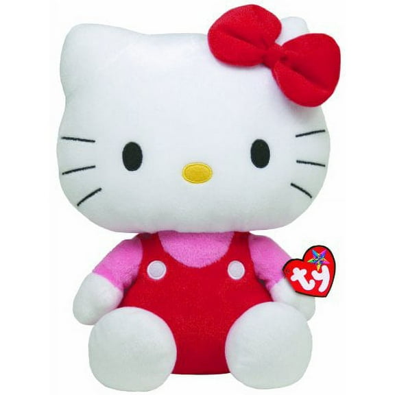 Ty Beanie Baby -  Hello Kitty RED OVERALLS (Red Bow) Plush