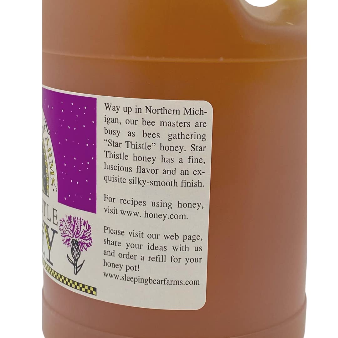 Star Thistle Honey Jug 3 lbs. Bulk Honey Jar Unpasteurized Unblended No Additives Pure Michigan Honey