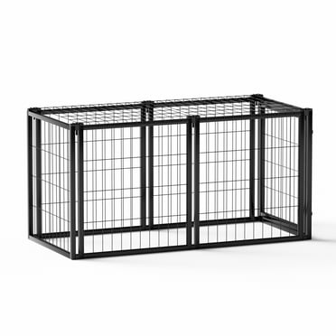 ZephyPaws Dog Crate Puppy Dog Playpen with Top, Pet Cage, Indoor, Black.47.2"L x 22"W x 24"H. for Small Medium Dogs