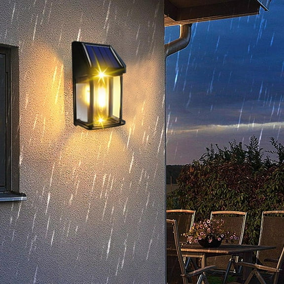 Outoloxit 2-Pack Solar Wall Light with Up and Down Lighting, IP65 Waterproof Outdoor Wall Sconce for Home, Garden, Porch, Modern Decor
