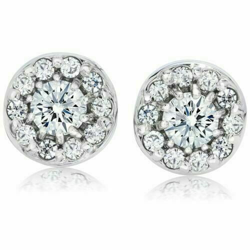 0.50ct Real Diamond Incredible Studs Earrings 14k White Gold For Christmas Gift