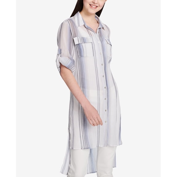 Calvin Klein Cotton High Low Tunic Indigo Combo XL