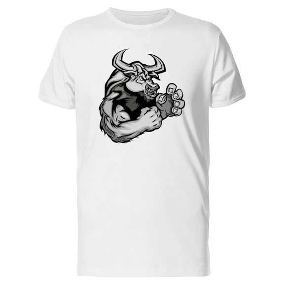 Bull Fighting Mascot. Cartoon Tee Men's -Image by Shutterstock