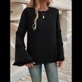 thumbnail image 4 of Blusas de Larga Acampanadas y Holgadas para Mujer, Otoño e Invierno 2025, Temperamentales, para Mujer Negro M, 4 of 10