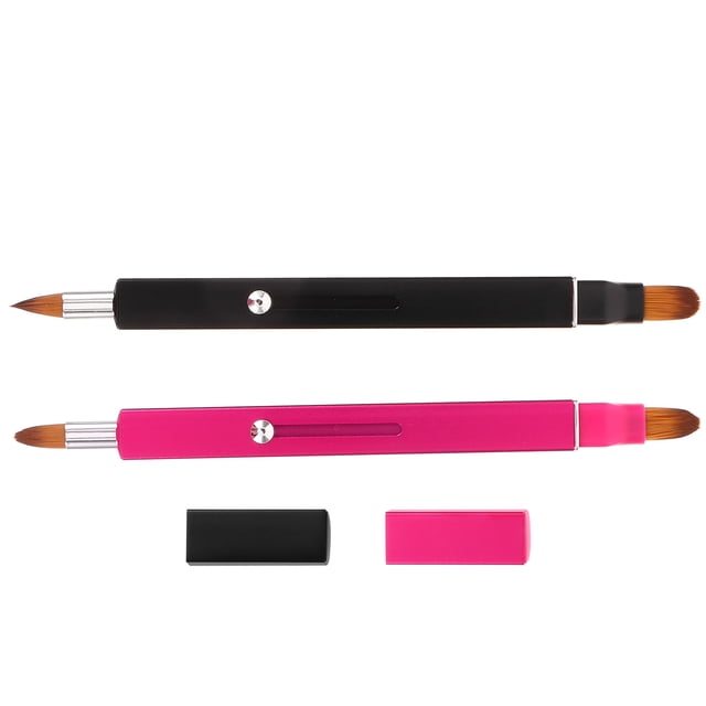 KALLORY 2Pcs Face Makeup Brushes Assorted Color for Lip Makeup Application with Adjustable Length for Women