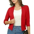 thumbnail image 7 of Taqqpue Cardigan for Women Casual Solid Color Front Open Blouse Tops Loose Fit Plus Size Short Knitted Cardigan Jacket, 7 of 7