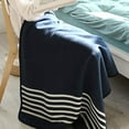 thumbnail image 4 of 80*130cm Fleece Wearable Blanket, Plaid Lap Blanket Comfy Poncho Throw with Buttons for Bed Sofa Office, Blue-White, 4 of 5