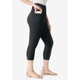 thumbnail image 3 of Roaman's Women's Plus Size Side-Pocket Essential Capri Legging, 3 of 6