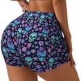 thumbnail image 2 of Fotbe Funny Skull Flower Seamless Shorts, Womens Workout Shorts High Waist Stretch Booty Short for Gym/Yoga/Running/Biking-Medium, 2 of 9
