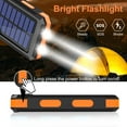 thumbnail image 2 of 38800mAh Super Capacity Solar Charger with 2 LED Light Flashlight & Compass for Indoor Outdoor Camping Hiking, Portable Power Bank with 3-Outputs for iPhone/iPad/Android Phones-Orange, 2 of 6
