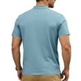 thumbnail image 4 of Dresfit Mens Henley Shirt Button Down Big and Tall Short Sleeve Shirts Summer 2026 Stretch Workout T Shirts Loose Fit Cotton Oversized Tees Light Blue L, 4 of 8