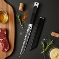 thumbnail image 6 of Damascus Pattern Straight Edge Outdoor Camping Fruit Knife With Sheath Cover, Portable Sharp Stainless Steel Fixed Blade Pocket Knife, Multi-functional Knife Tool for Home Kitchen, 6 of 7