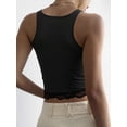 thumbnail image 6 of Women's Y2K Lace Tank Top Sleeveless Square Neck Crop Tops Streetwear Black S, 6 of 9