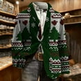 thumbnail image 6 of hlysgo Mens Christmas Corduroy Blazer Jackets Funny Xmas Tree Print Single Breasted Party Suit Jacket Winter Holiday Vintage Christmas Blazers Green XL, 6 of 7