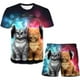 thumbnail image 2 of Conjuntos de ropa para niños y niñas de verano 2023, camisetas bonitas de dibujos animados para niños, pantalones cortos, 2 uds./trajes, traje informal con estampado 3D, trajes 12M Gao Jinjia LED, 2 of 2