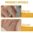 thumbnail image 3 of BESTYASH Anillo Cruz Ajustable De Cobre Con Brillantina Plateado Para Mujer, 3 of 8