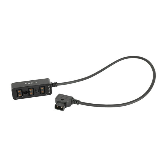 Lanxri Male D-Tap B Type To 3-Port Female D-Tap P-Tap Hub Adapter Splitter With Ronin 2 Thread Screw For Photography Power (Black)