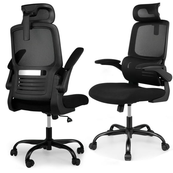 Ergonomic Home Office Desk Chair with Adjustable Headrest & Lumbar Support, High Back Breathable Mesh Executive Computer Task Chair with 90° Flip-up Armrests