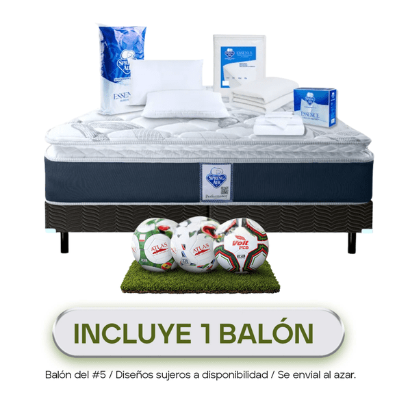 Paquete Colchon King Size + 2 Almohadas + Box + Cubre Colchon + Sabanas Spring Air Smith