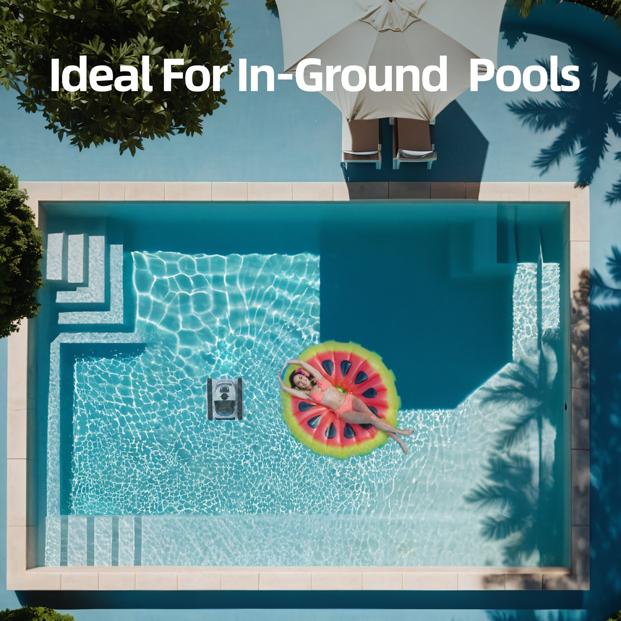 ZAMSLVRH Cordless Robotic Pool Cleaner with Brushless Motor, Smart Navigation, Dual-Filter System & 150-Min Runtime for In-Ground and Above-Ground Pools
