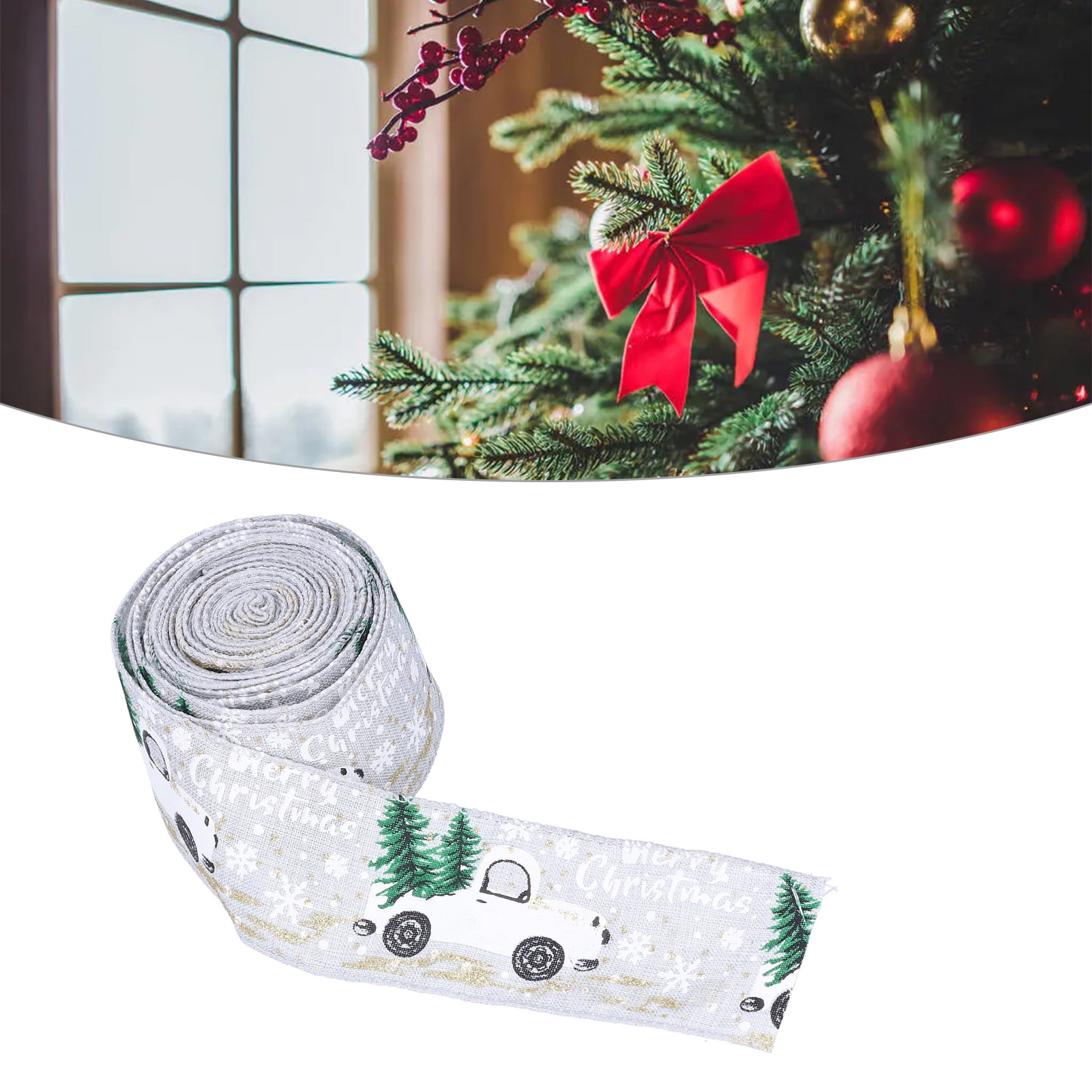 Kuuqa 12 Pièces Imprimé Rubans De Noël Pour Cadeau De Noël Cadeau Décoration Cheveux Nœud Papier Cadeau DIY 25 Mm De Large (11 X 4,6 M