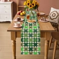 thumbnail image 2 of Saint Patrick's Day Table Runner 90 Inches, Vintage Green Plaid Lucky Clovers Bed Runner Dresser Scarves Tabletop for Indoor Outdoor Parties/Ceremony/Banquet, 13" x 90", 2 of 8