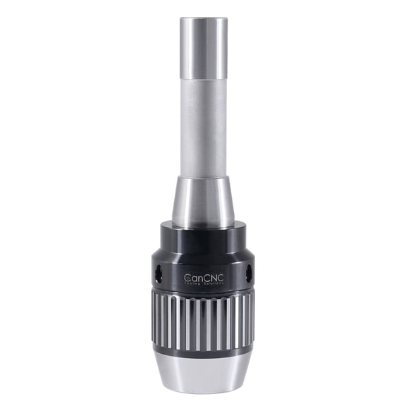 CanCNC Tooling Solutions 1/16-1/2" R8 Precision Keyless Drill Chuck, Heavy-Duty with Integrated Shank, Titanium Jaws, 0537-1208
