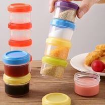 Plastic Containers with Lids,Small Salad Dressing Containers To Go Condiment Sauce Dipping Cups Jar Airtight Salad Dressing Condiment Containers To-Go,Plastic Mini Food Storage Jars for Kitchen,Red
